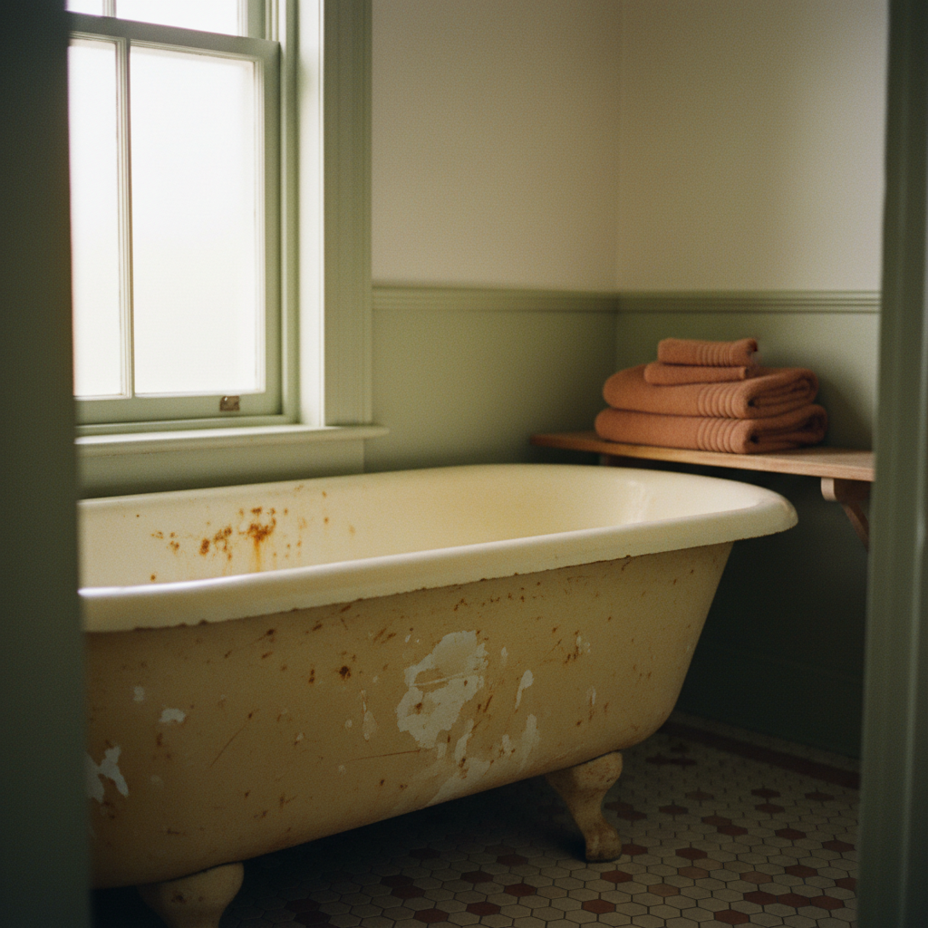 Vorher — Verfärbte Wanne